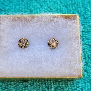 BI-COLOR TOURMALINE 6mm STUD EARRINGS